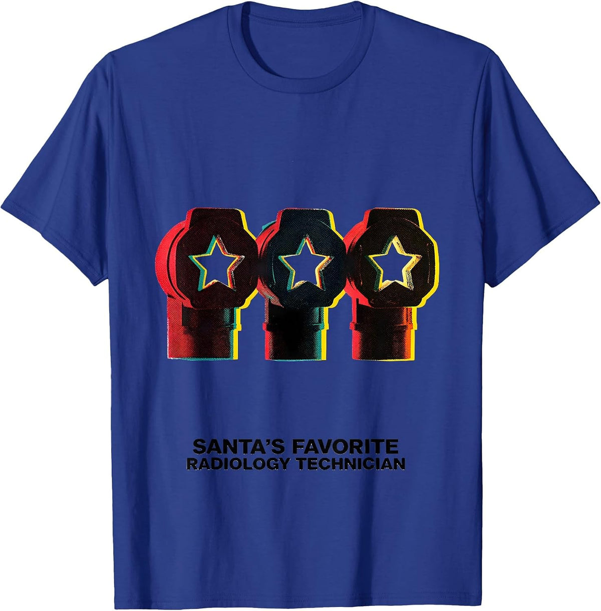 Men's Santa's Favorite Radiology Technician Funny Medical Tech T-Shirt - Royal Blue