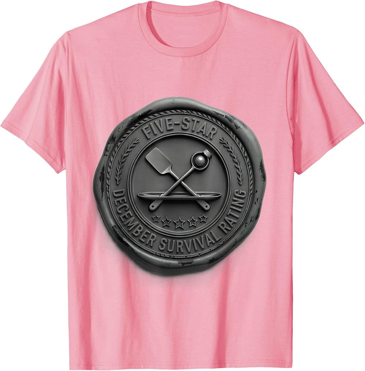 Men's Five-Star December Survival Rating Funny Pharmacy Squad T-Shirt - Pink