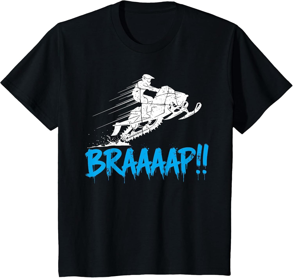 Snowmobile Braaap Funny Extreme Outdoor Winter Sports T-Shirt - Black