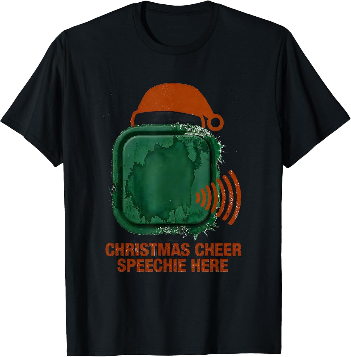 Men's Christmas Cheer Speechie Here Funny Speech Therapist SLP T-Shirt - Black