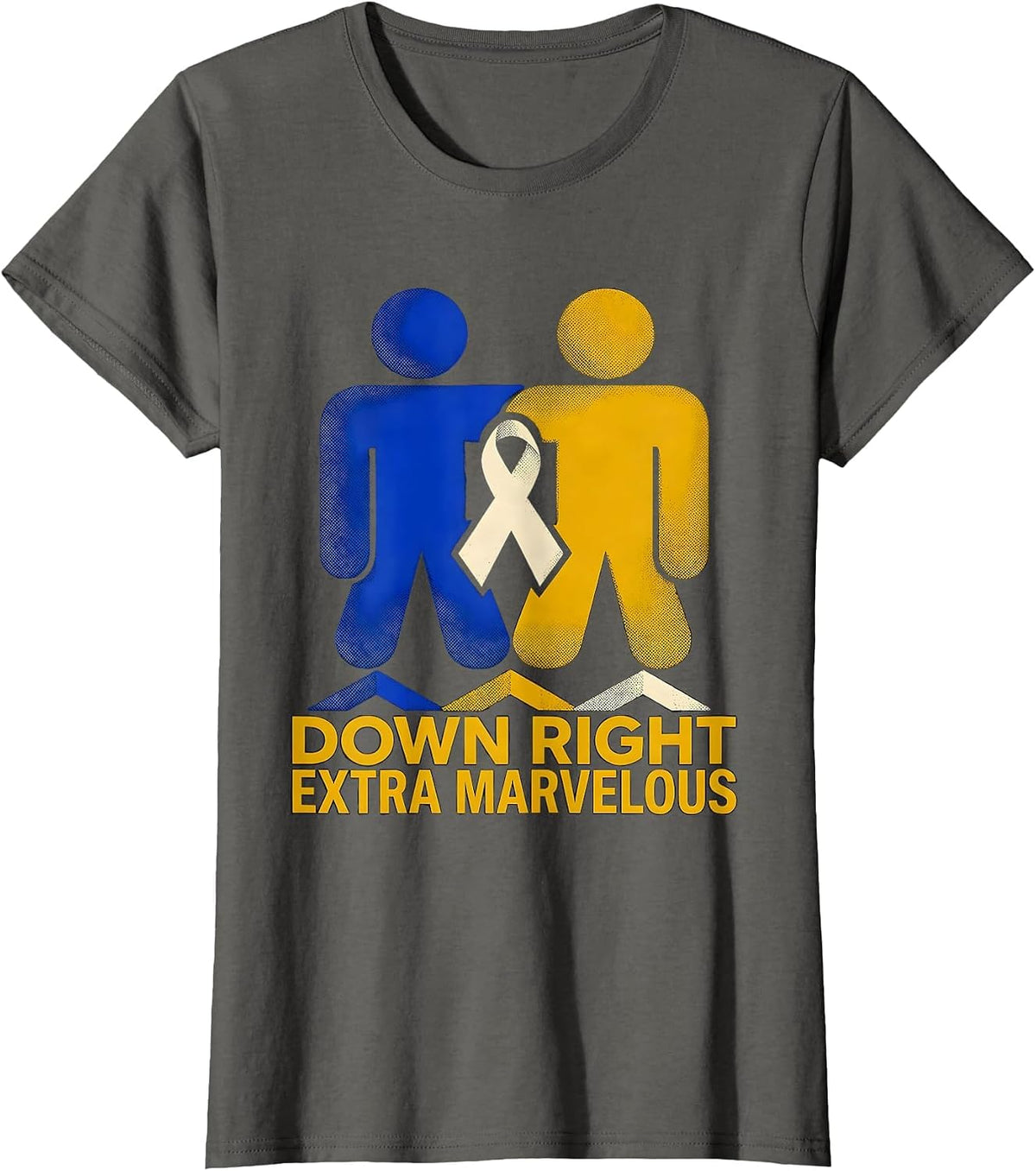 Women's Down Right Extra Marvelous Midcentury Modern Down Syndrome T-Shirt - Asphalt Grey