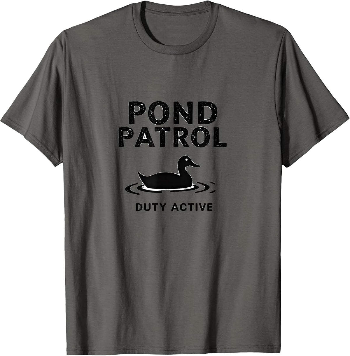 Pond Patrol Duty T-Shirt Active Duck Design T-Shirt - Asphalt Grey