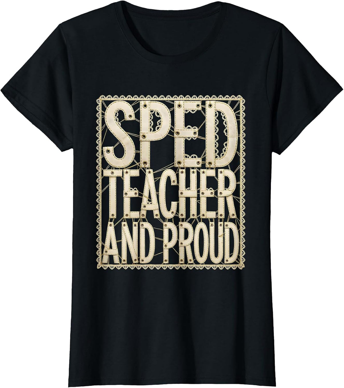 Women's Sped Teacher and Proud Special Education Design T-Shirt - Black