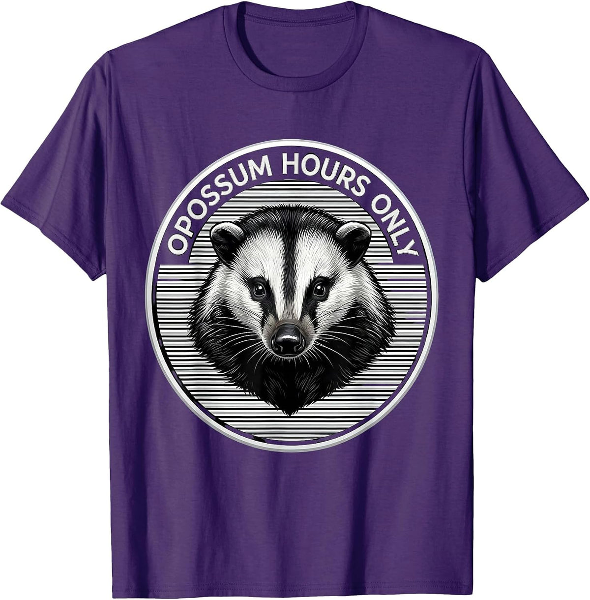 Men's Opossum Hours Only Funny Nocturnal Design T-Shirt - Purple