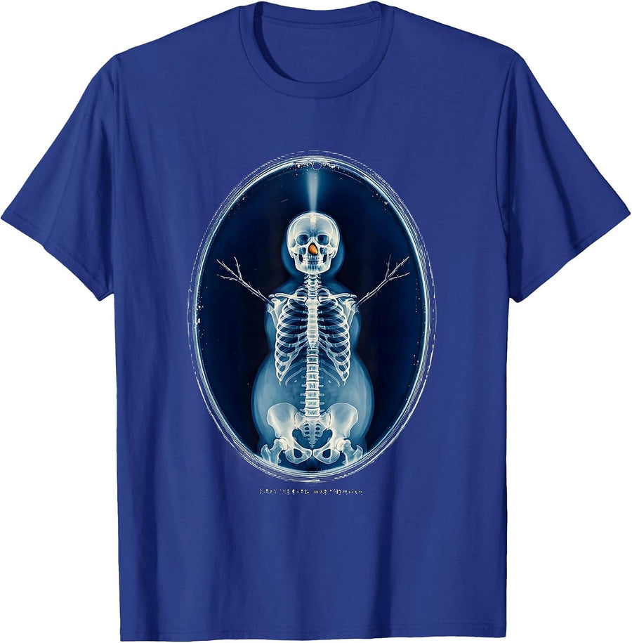 X-Ray The Christmas Snowman Funny Radiology Tech Christmas T-Shirt - Royal Blue
