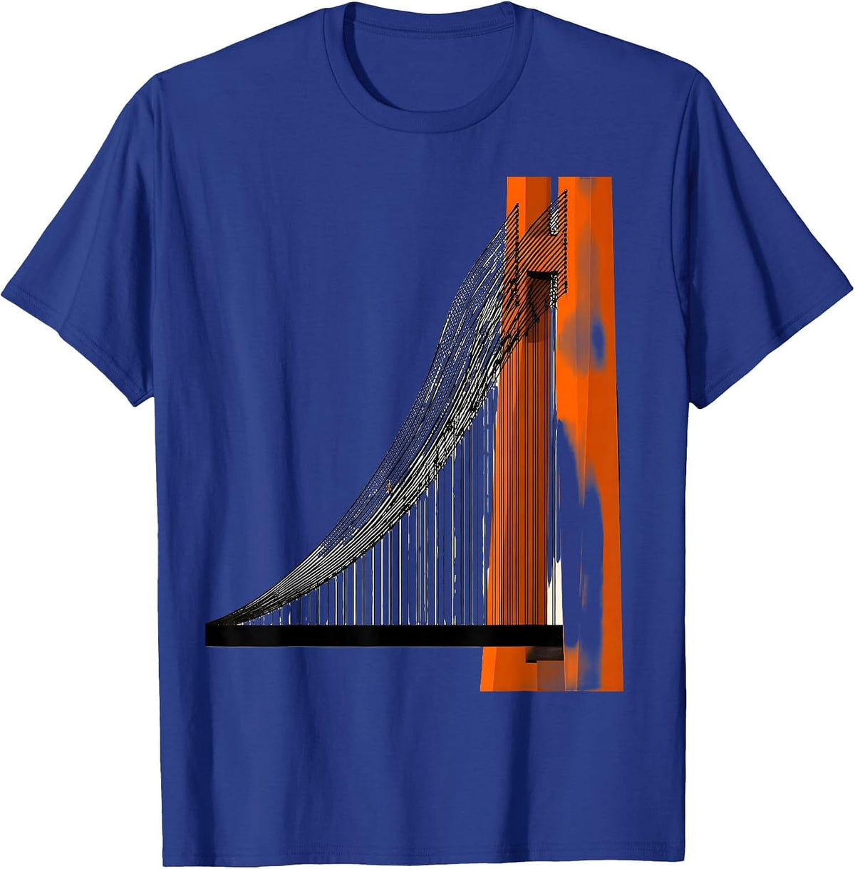 Men's Golden Gate Bridge Plane Skyline Souvenir T-Shirt - Royal Blue