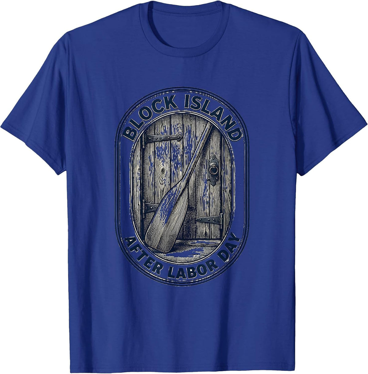Block Island After Labor Day Vintage Coastal Town Pride T-Shirt - Royal Blue