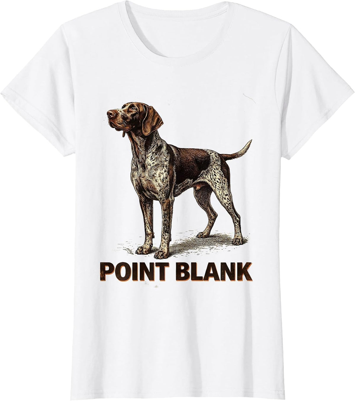 Women's Point Blank Vintage German Shorthaired Pointer Dog Lover T-Shirt - White