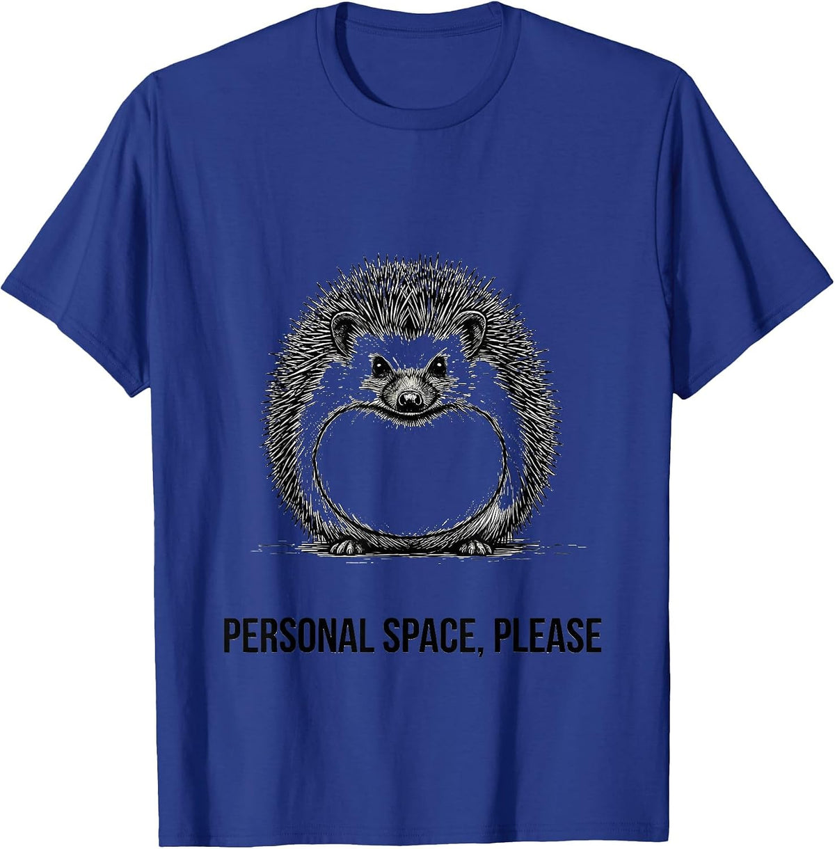 Men's Personal Space Please Funny Hedgehog Lover Gift for Kids T-Shirt - Royal Blue