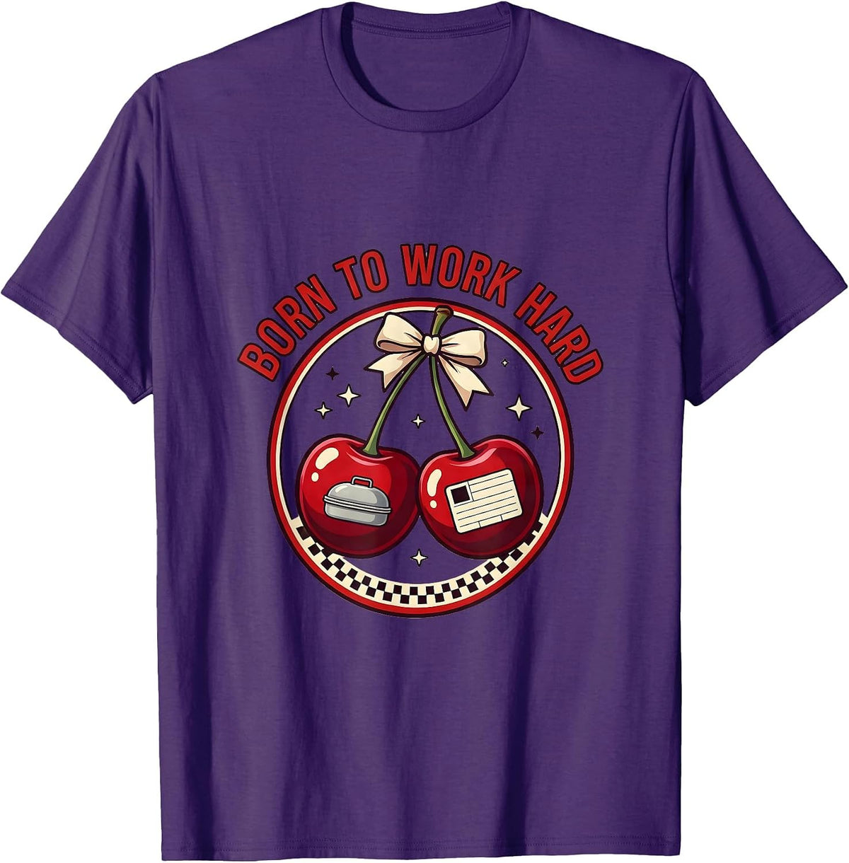 Punching In Since Day One Labor Day Design T-Shirt - Purple