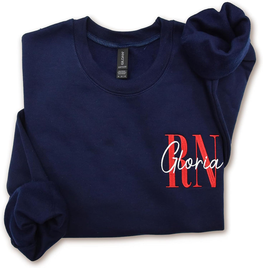 RN LN LPN Nurse Sweatshirt Licensed Nurse Registered Nurse Licensed Practical Nurse Hoodie Custom Add Your Name Long Sleeve.