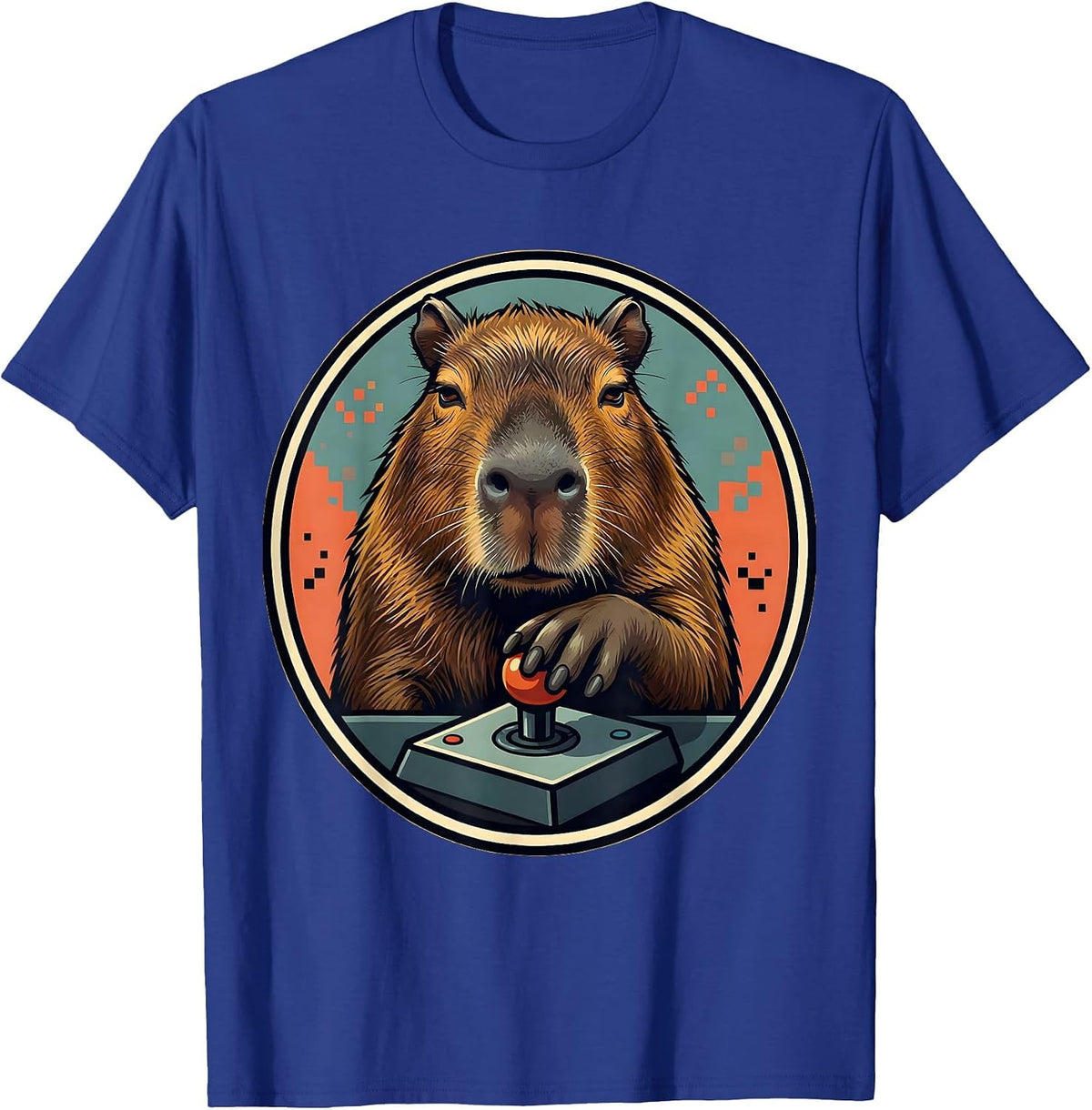 Capybara Gamer Badge Humor Animal Lover Gift T-Shirt - Royal Blue