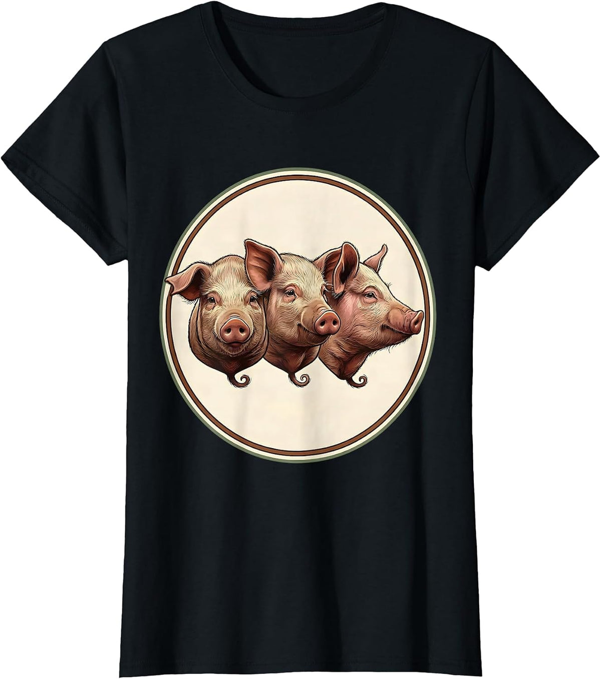 Women's Sealed Pig Badge Guinea Pig Lover Funny Pet Humor T-Shirt - Black