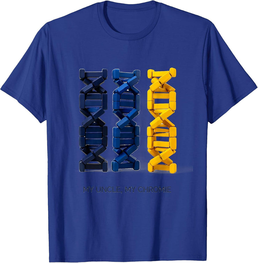 My Uncle My Chromie Geometric Down Syndrome Awareness T-Shirt - Royal Blue