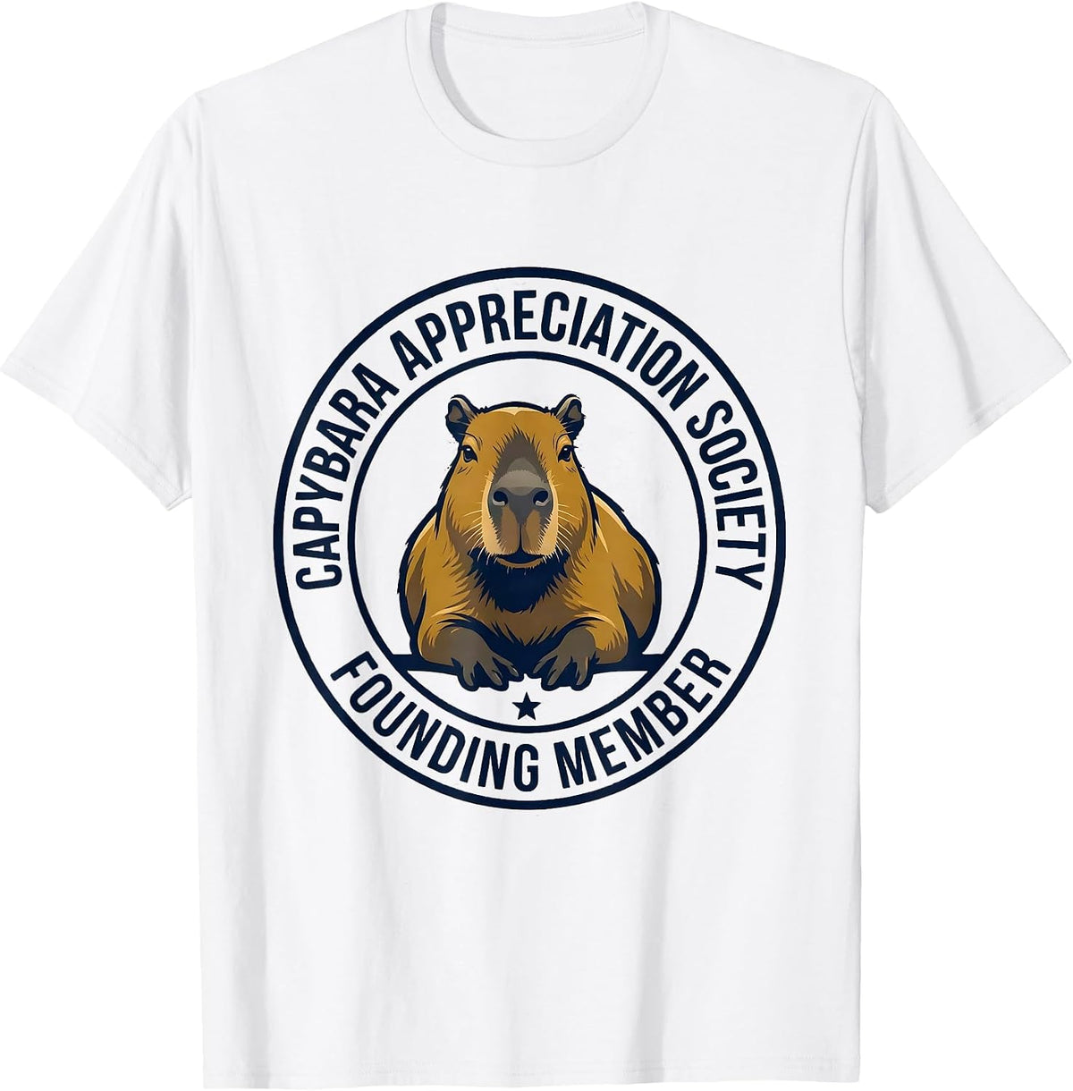 Men's Capybara Appreciation Society, Founding Member Funny T-Shirt - White
