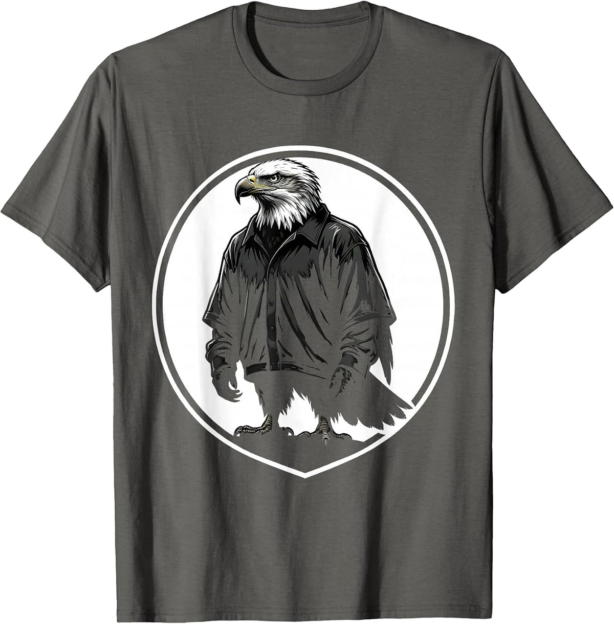 Bold Eagle Oversized Jersey Graphic Tee T-Shirt - Asphalt Grey