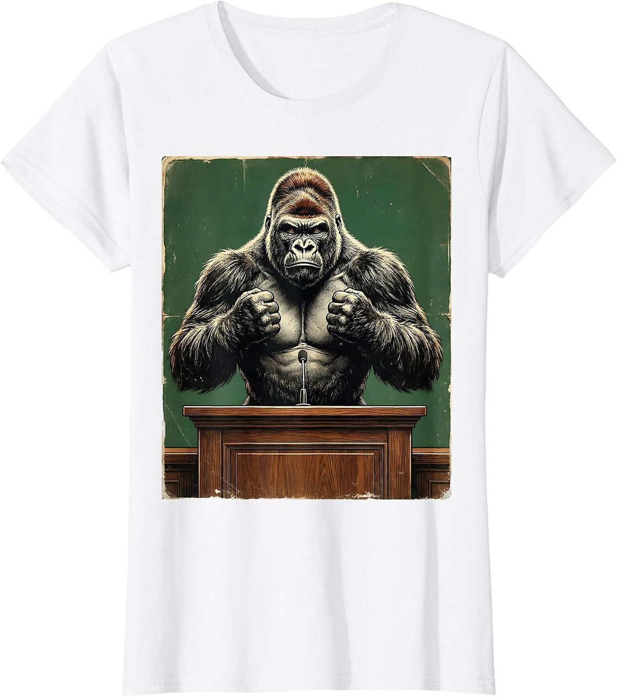 Master Debater Gorilla Chest Pound Debate Stage T-Shirt - White