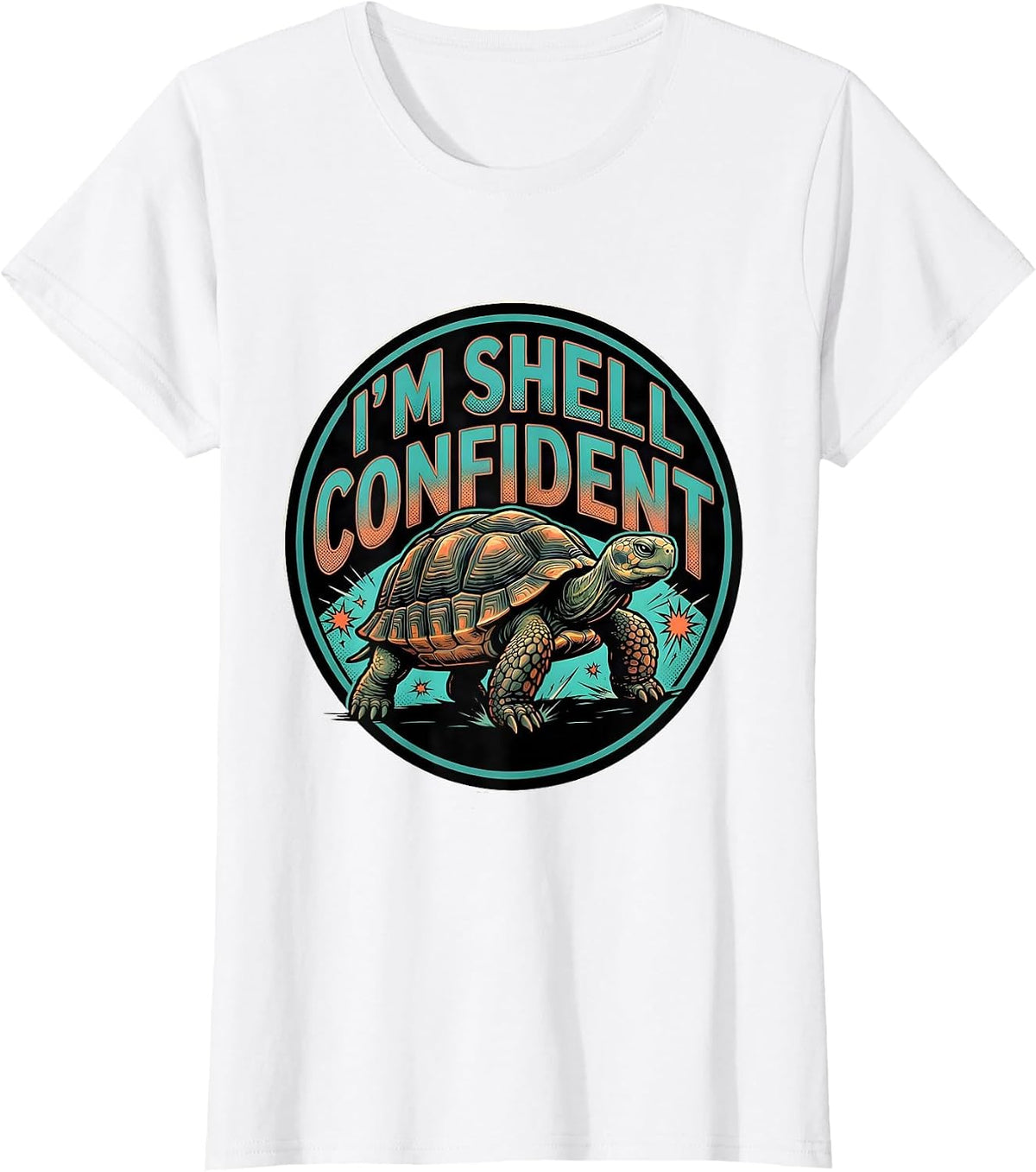 I'm Shell Confident Comic Book Funny Turtle Lover Pet Owner T-Shirt - White