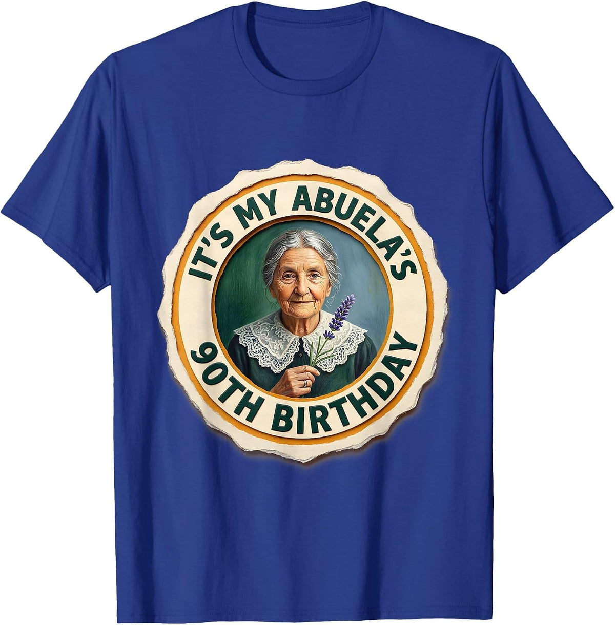 It's My Abuela's 90th Birthday Storybook Grandparent Gift T-Shirt - Royal Blue