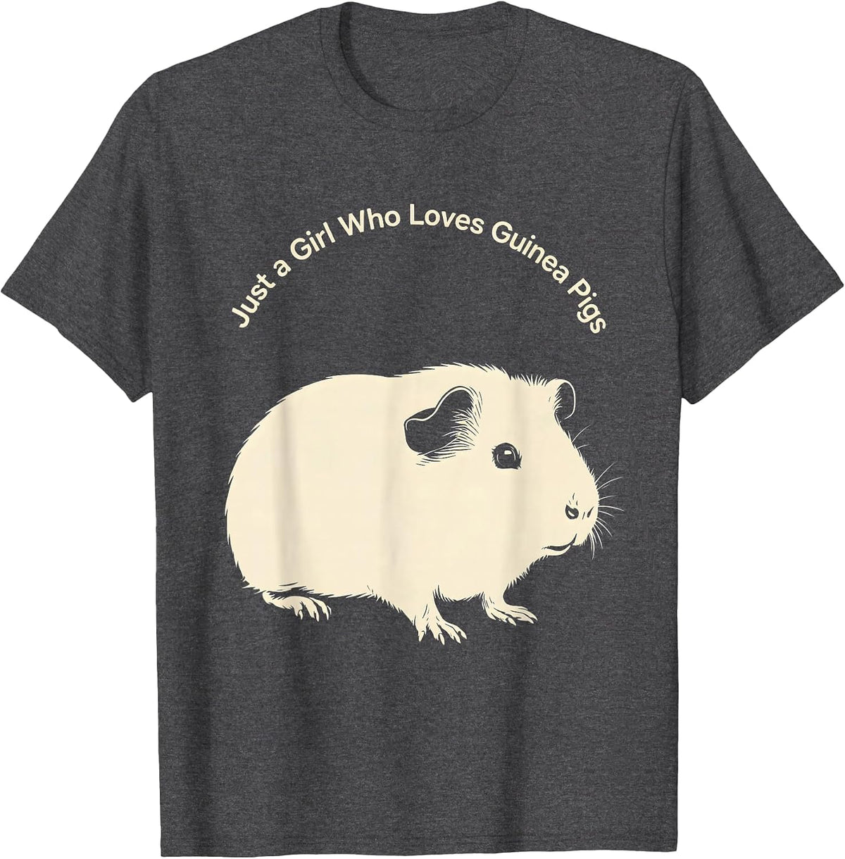 Just a Girl Who Loves Guinea Pigs Funny Pig Lover Novelty T-Shirt - Dark Heather Grey
