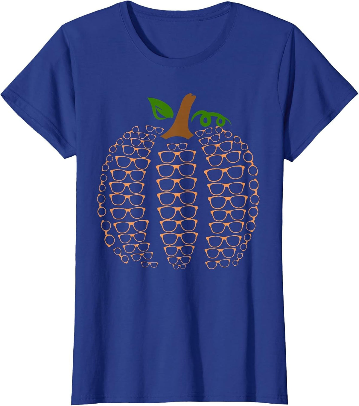 Eyeglasses Pumpkin Fall Optometrist Halloween Eye Doctor T-Shirt - Royal Blue