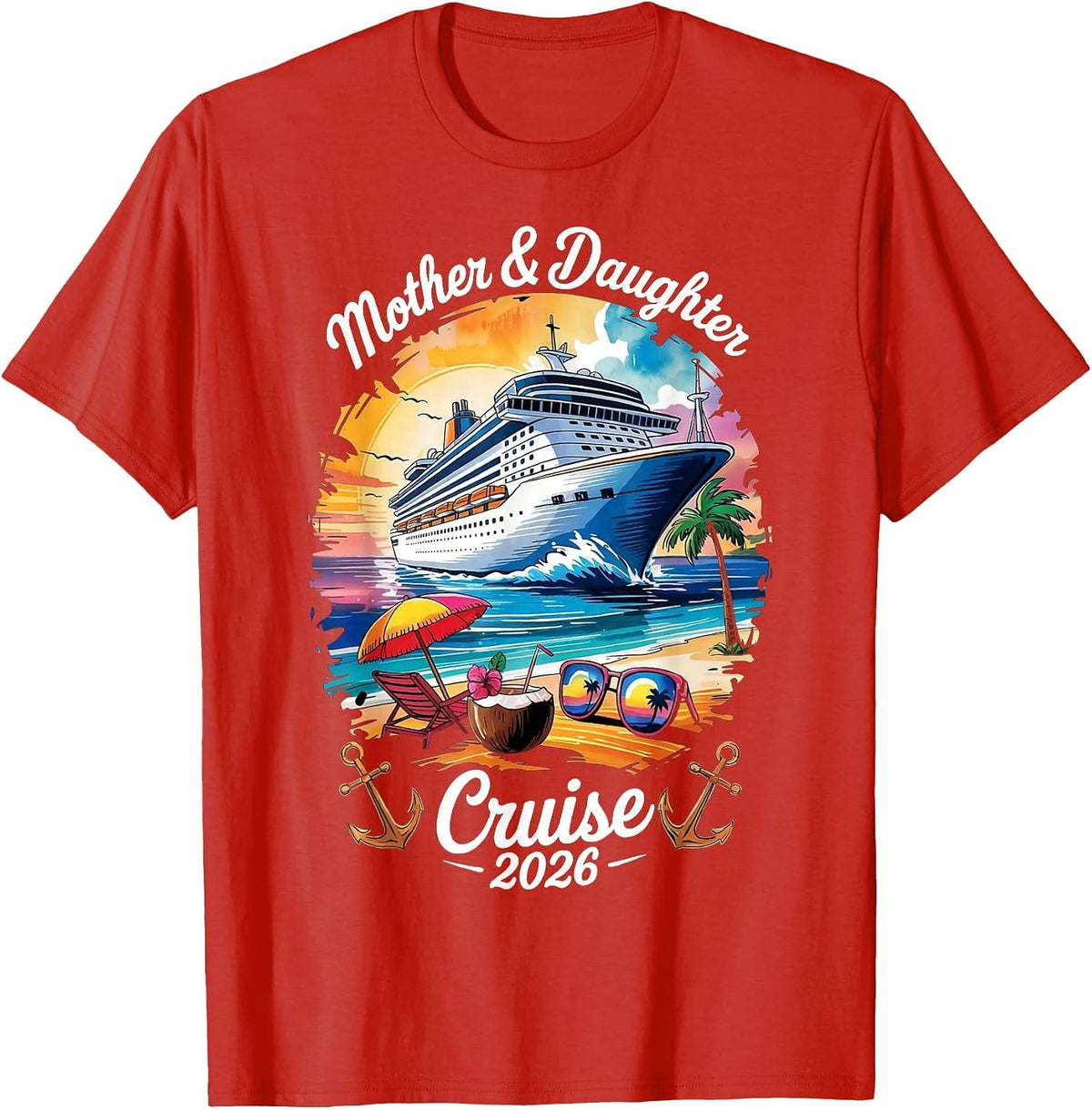 Mother Daughter Cruise 2026 Vacation Trip Matching Family T-Shirt - Red