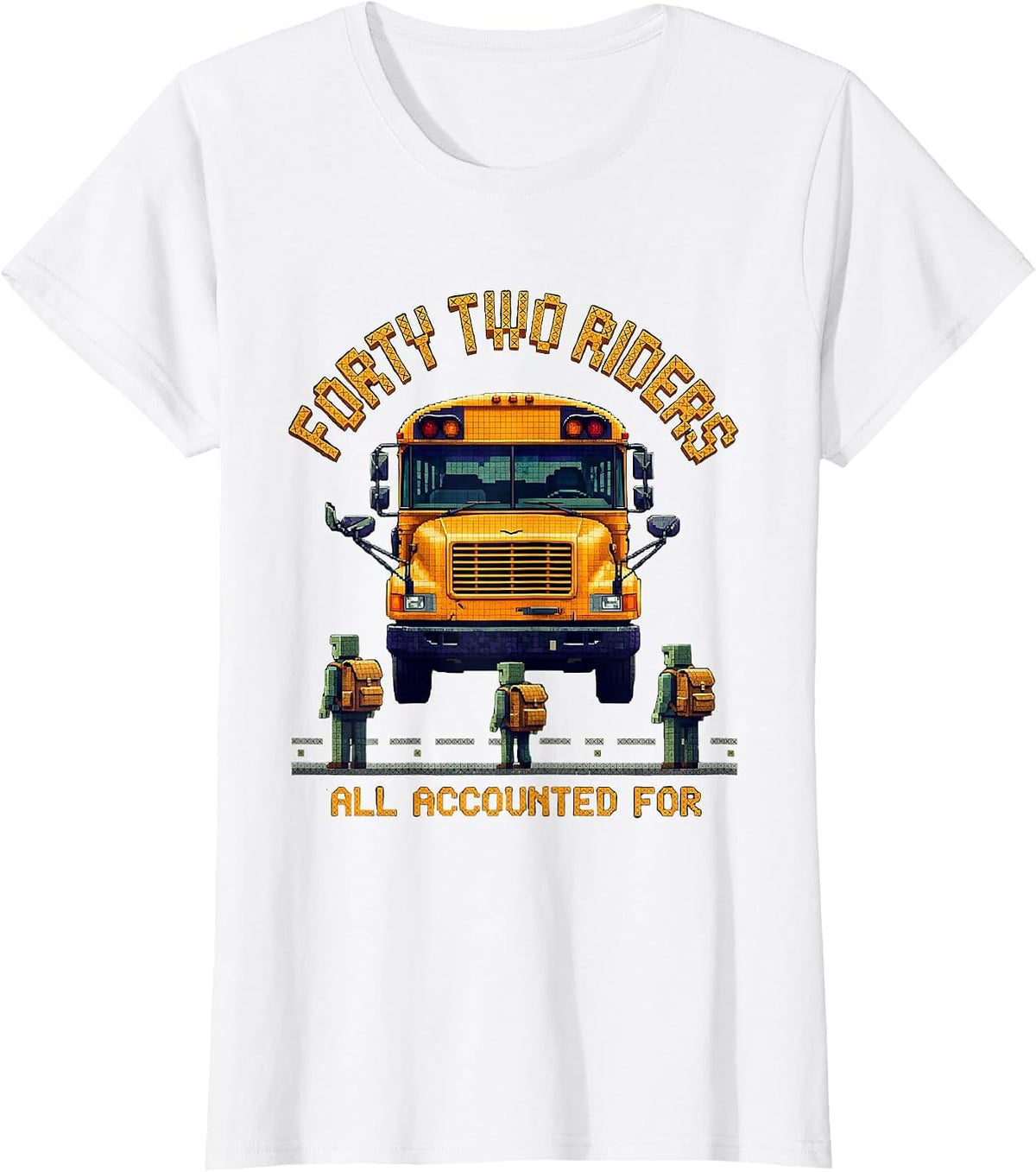 Forty Two Riders, All Accounted For Cross Stitch Sampler T-Shirt - White
