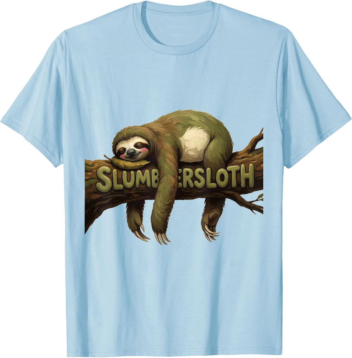Men's Slumbersloth Cute Sleeping Sloth Animal Lover Official T-Shirt - Baby Blue