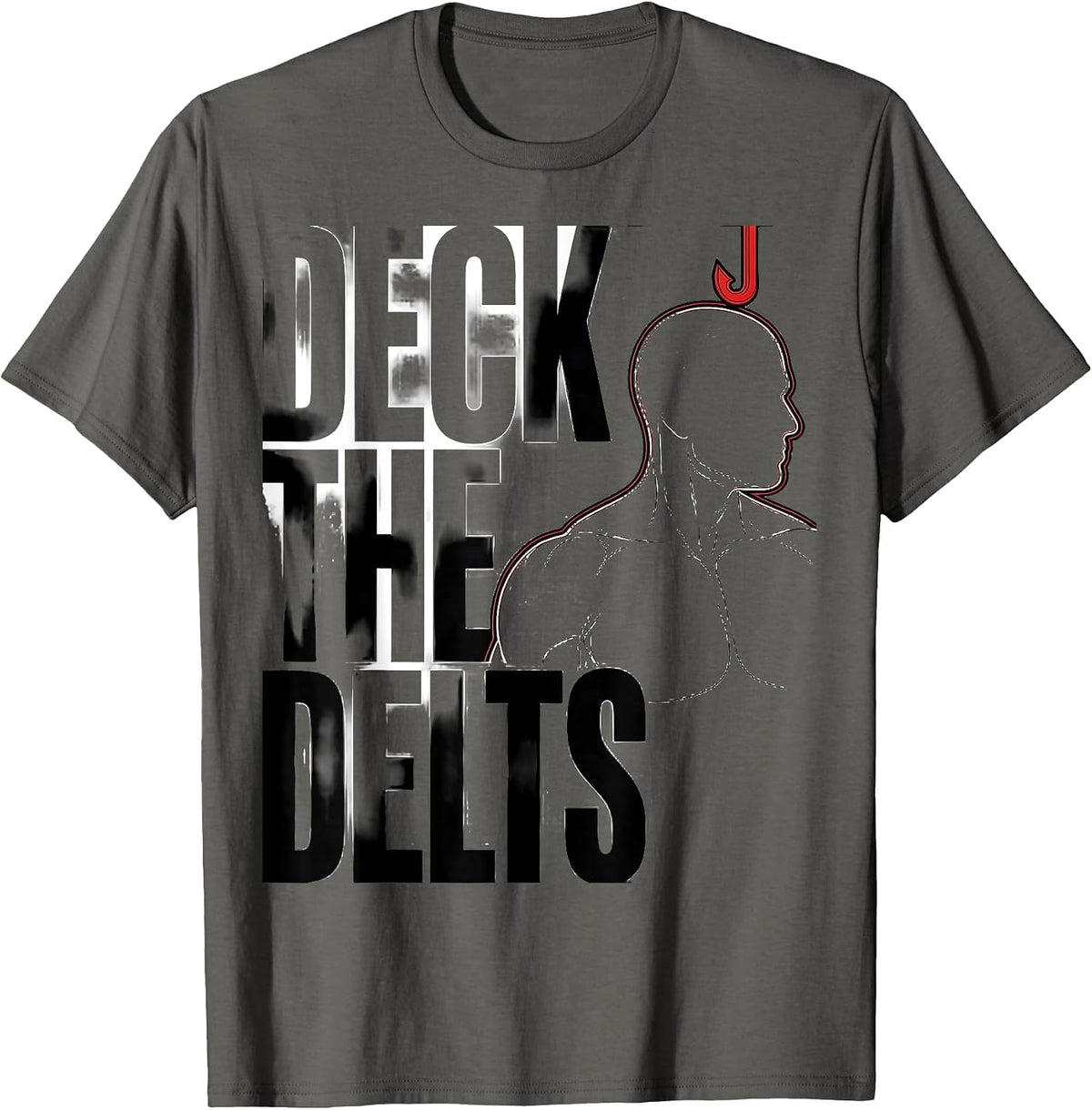 Deck The Delts Funny Physical Therapist Christmas Rehab T-Shirt - Asphalt Grey