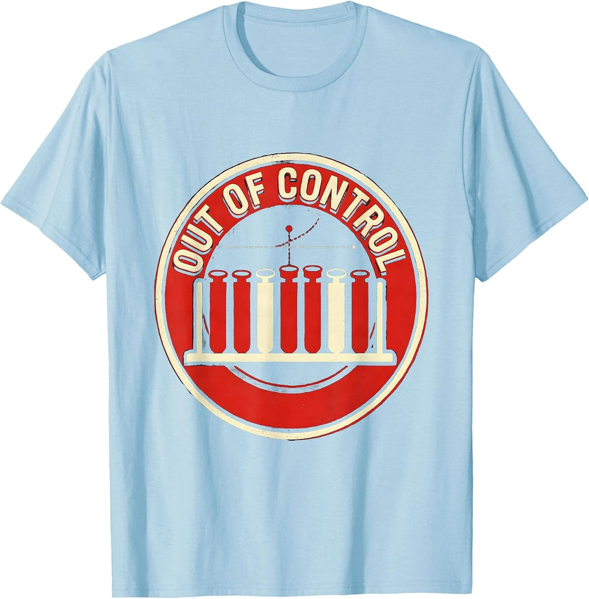 Men's QC Chart Out Of Control Lab Tech Humor Screenprint T-Shirt - Baby Blue