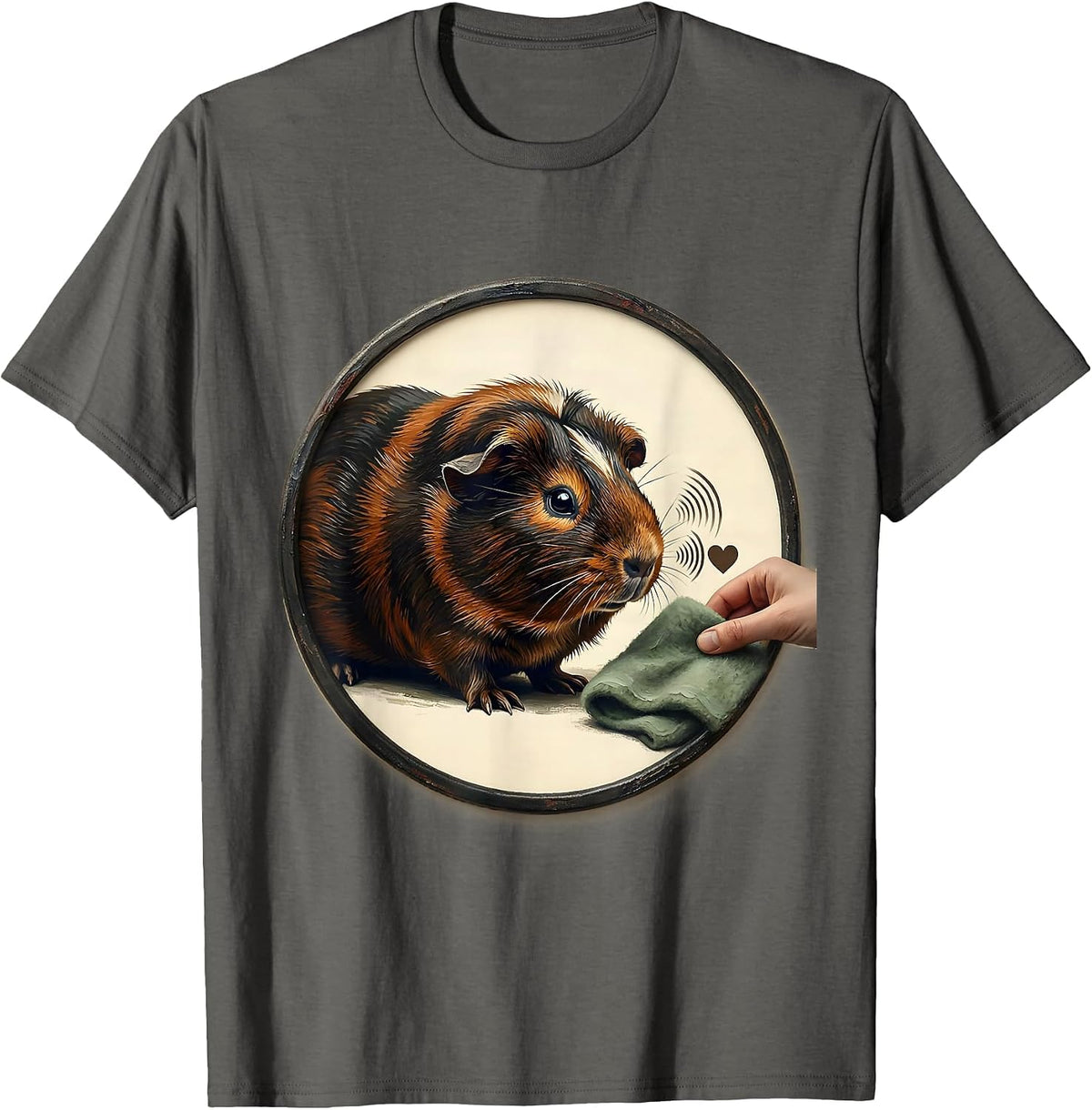 Guinea Pig Badge Cavy Lover Gift for Pig Owners T-Shirt - Asphalt Grey