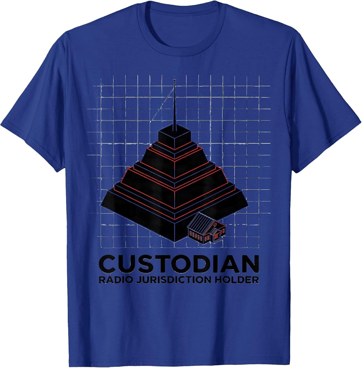 Custodian: Radio Jurisdiction Holder Funny School Custodian T-Shirt - Royal Blue