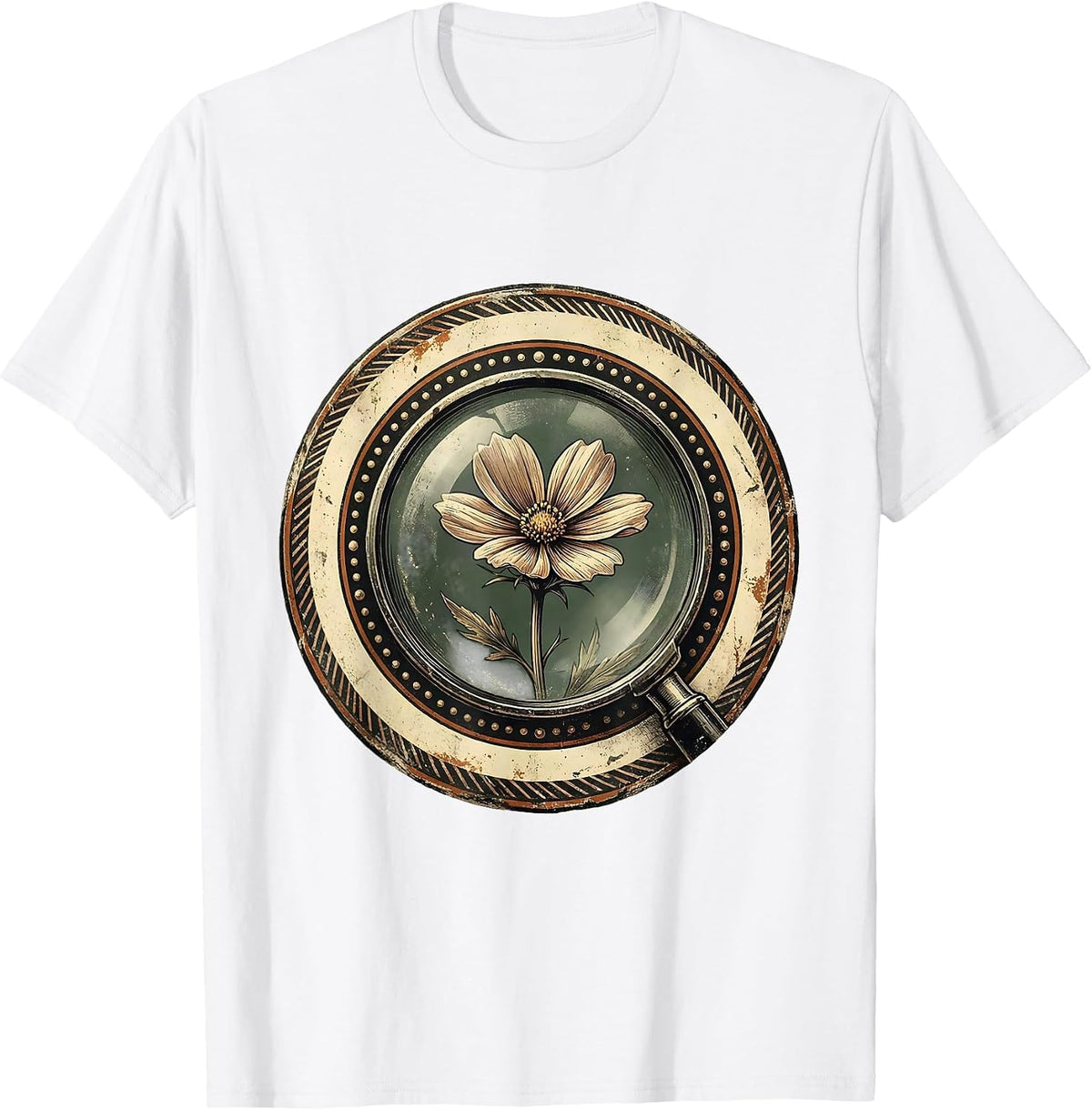 Men's Special Education Teacher Magnifying Glass Flower T-Shirt - White