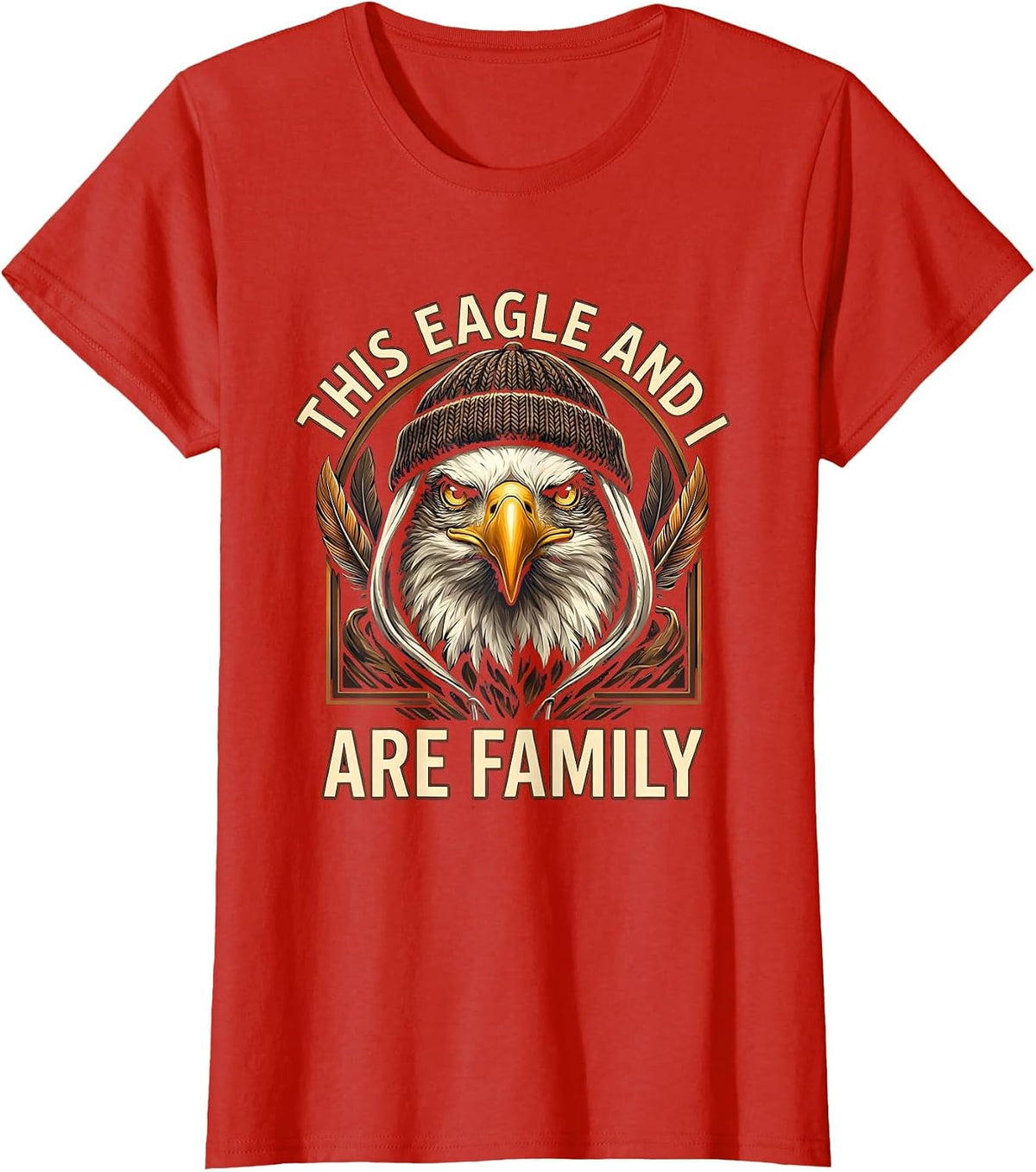 This Eagle And I Are Family Faith Lover Gift T-Shirt - Red