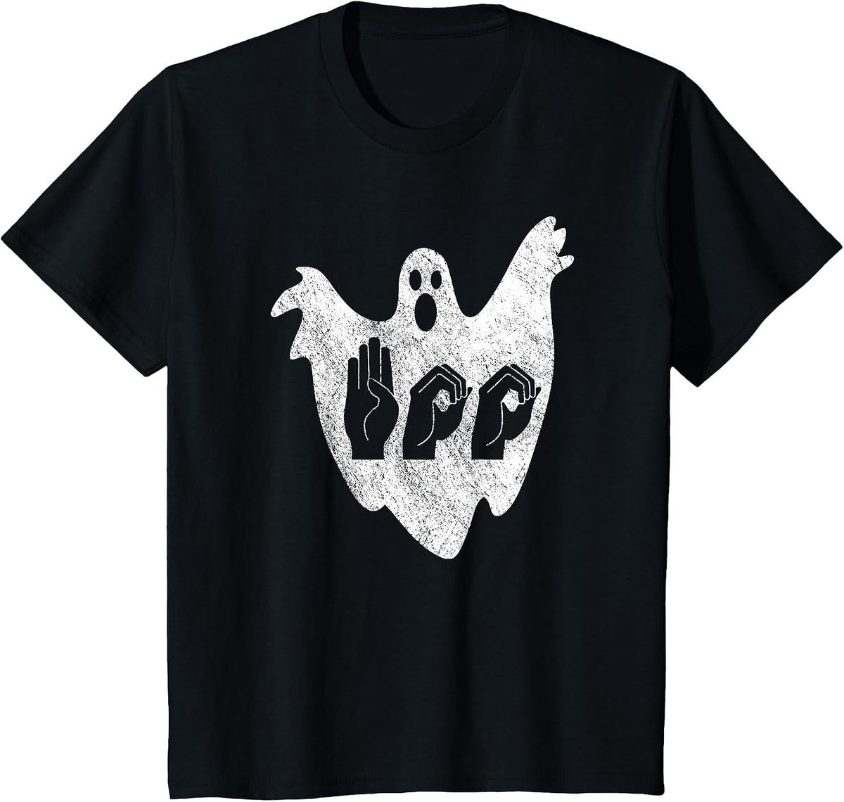 Funny ASL American Sign Language Halloween T-Shirt - Black