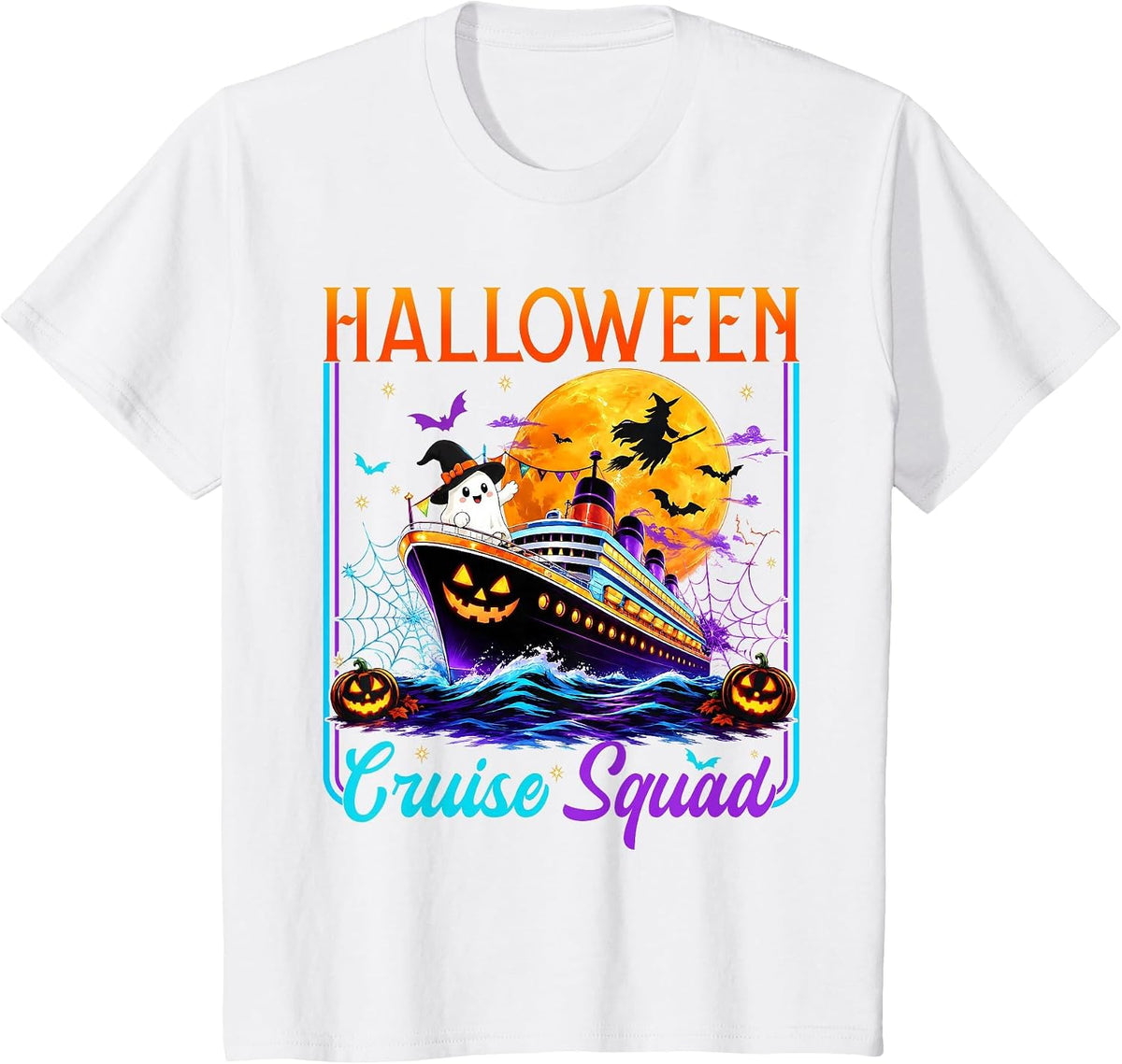 Halloween Cruise Squad Boo Ghosts Witch Horror Cruise Ship T-Shirt - White