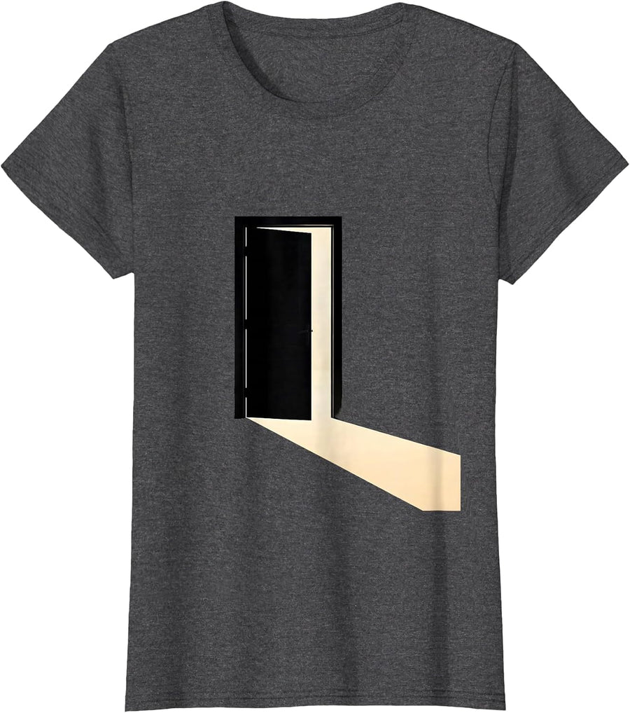 Women's Open Door Light Suicide Prevention Awareness Design T-Shirt - Dark Heather Grey