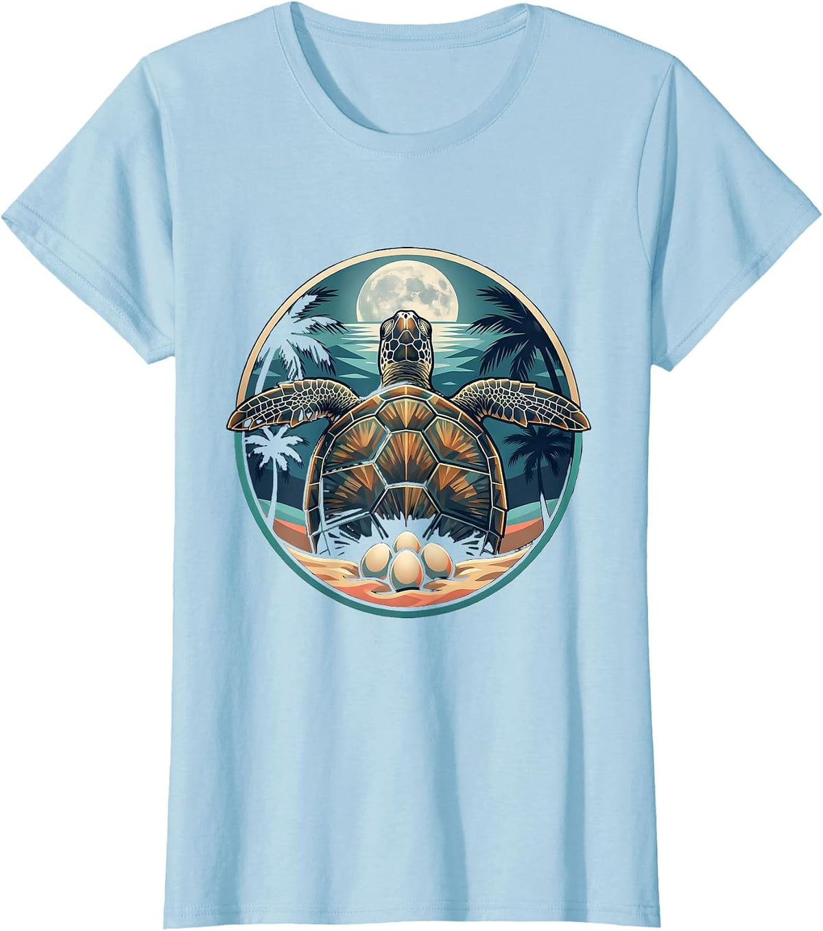 Costa Rica Leatherback Sea Turtle Nesting Beach T-Shirt - Baby Blue