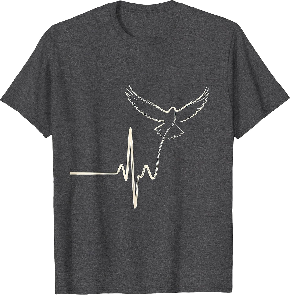 Men's 988 Suicide Prevention Lifeline Heartbeat Bird Flight T-Shirt - Dark Heather Grey
