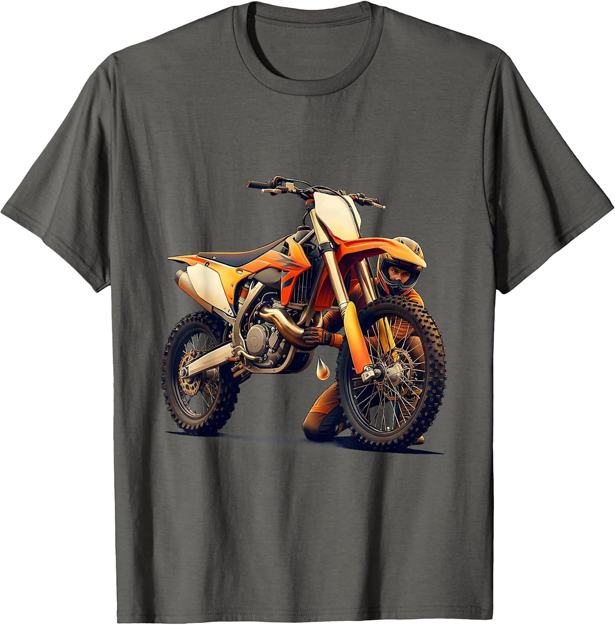 Dirt Bike Rider Motocross Humor Gift T-Shirt - Asphalt Grey