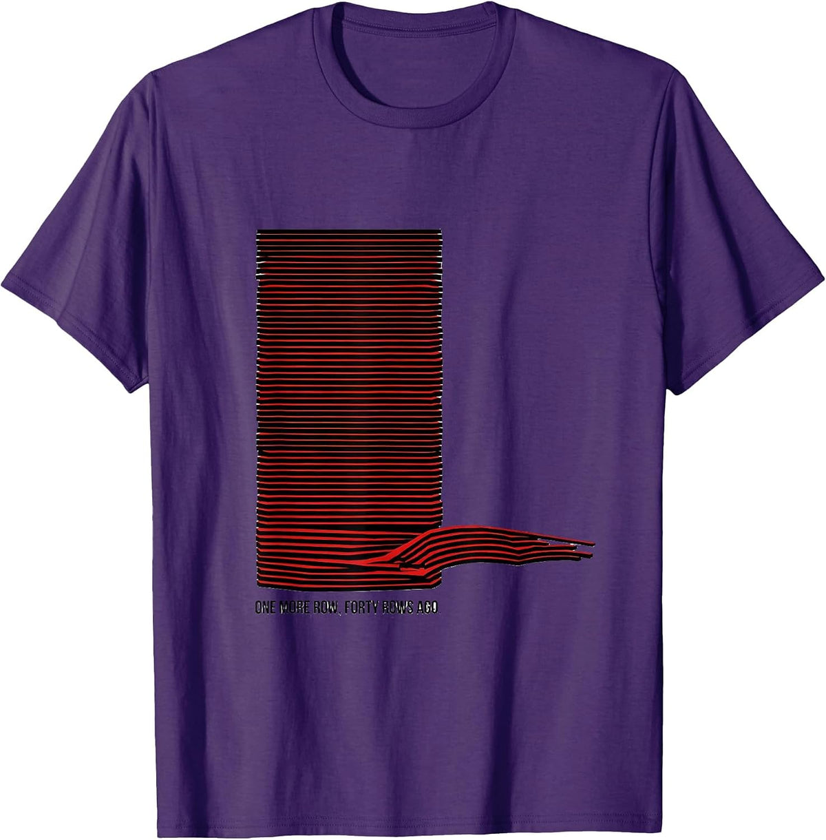One More Row Forty Rows Ago Funny Knitting Quilter Gift T-Shirt - Purple