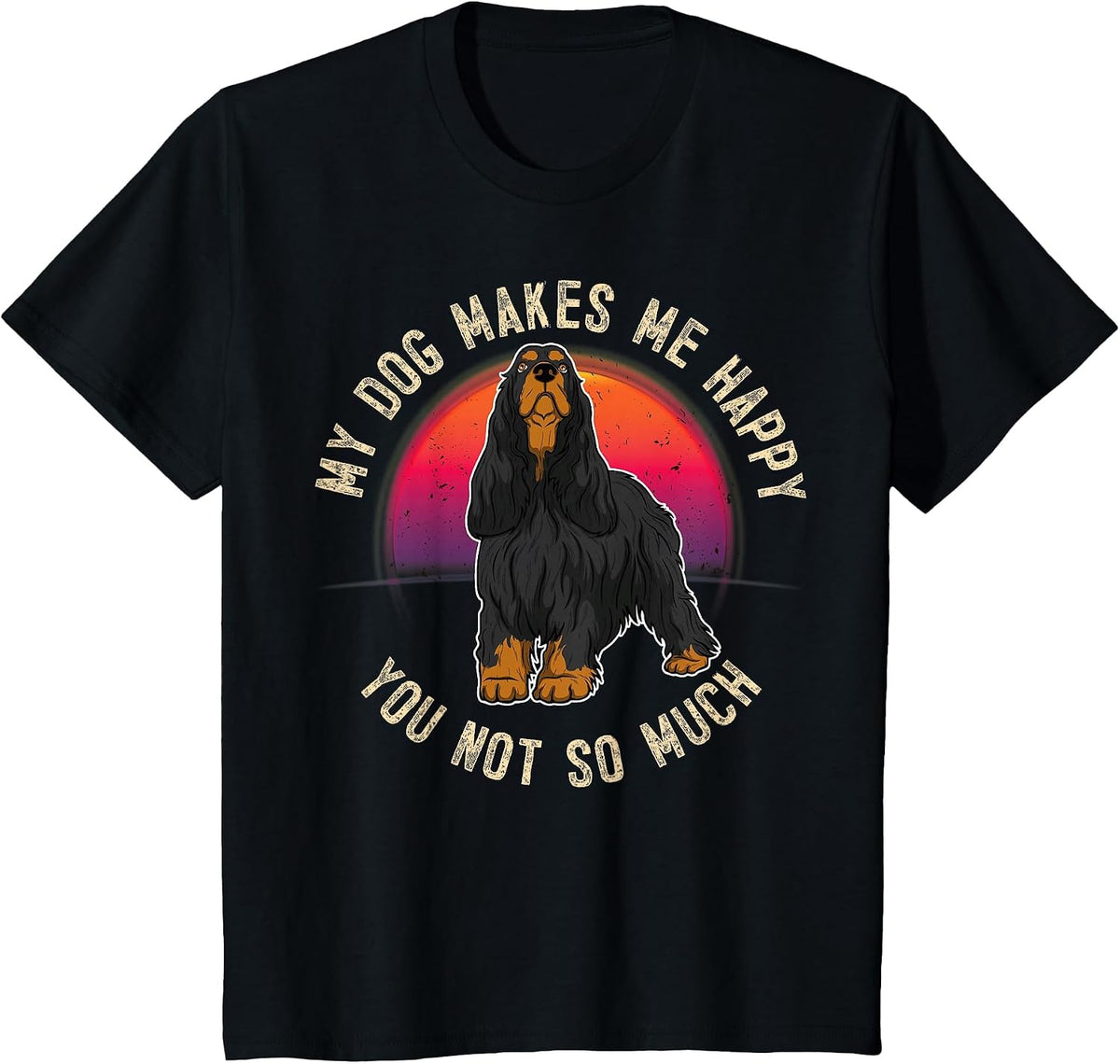 English Cocker Spaniel Dog Vintage T-Shirt - Black