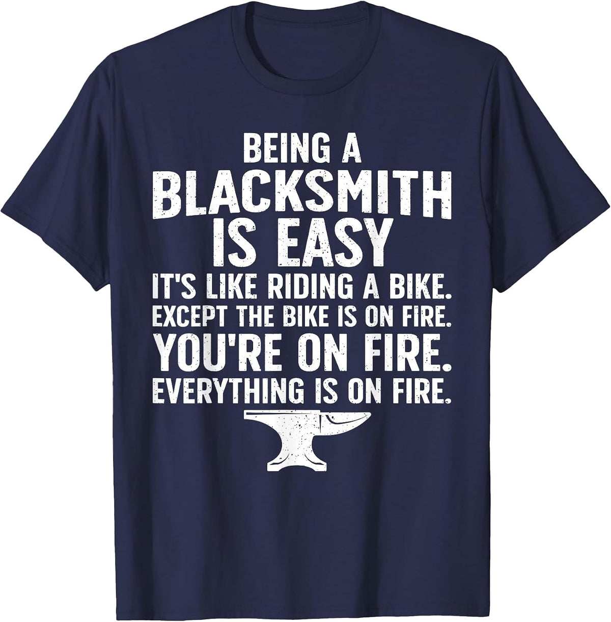 Blacksmith Art for Men Women Forging Tools Blacksmithing T-Shirt - Navy Blue