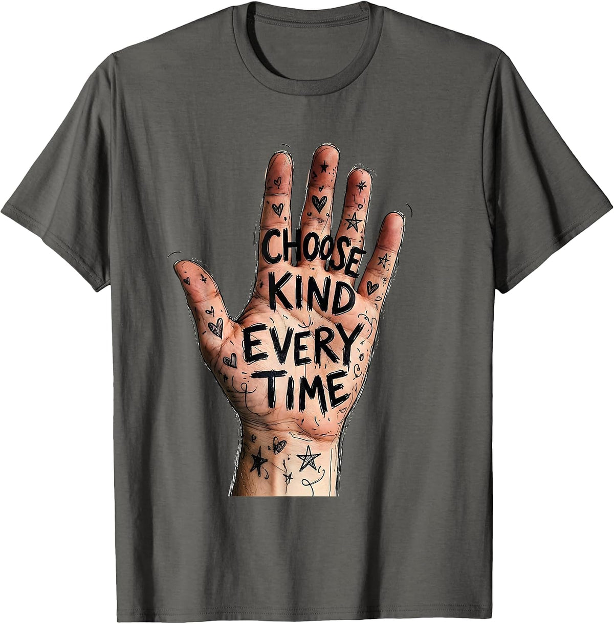Men's Choose Kind Every Time Kindness Graphic Design T-Shirt - Asphalt Grey