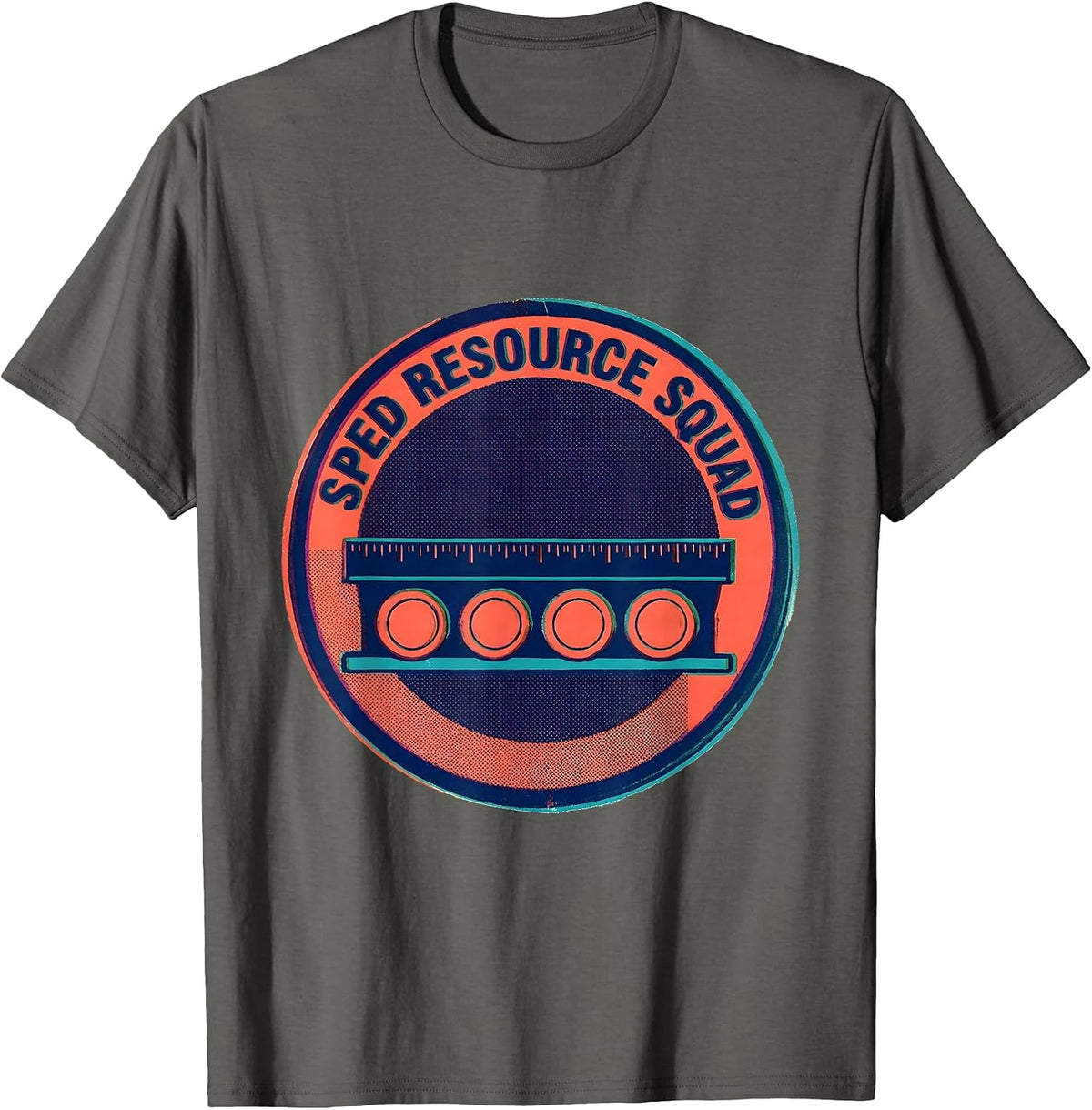 SPED Resource Squad Risograph Special Education Teacher Aide T-Shirt - Asphalt Grey