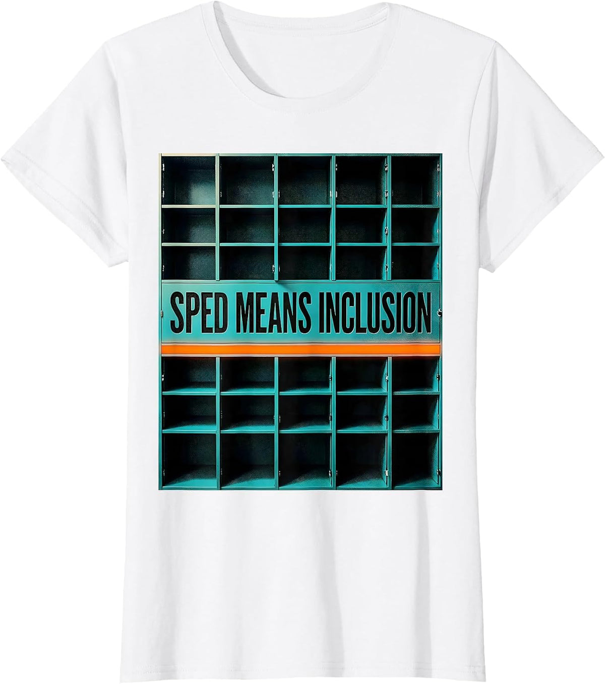 SPED Means Inclusion Risograph Special Education Teacher T-Shirt - White
