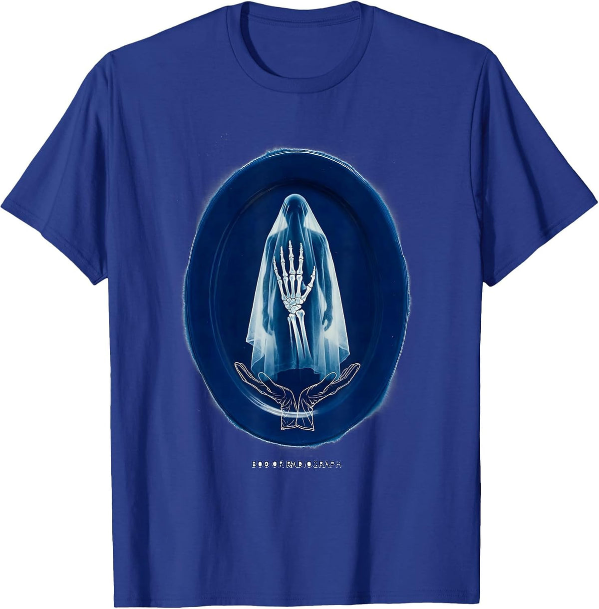 Men's Boo Or Radiograph Cyanotype Radiology Tech Ghost Halloween T-Shirt - Royal Blue