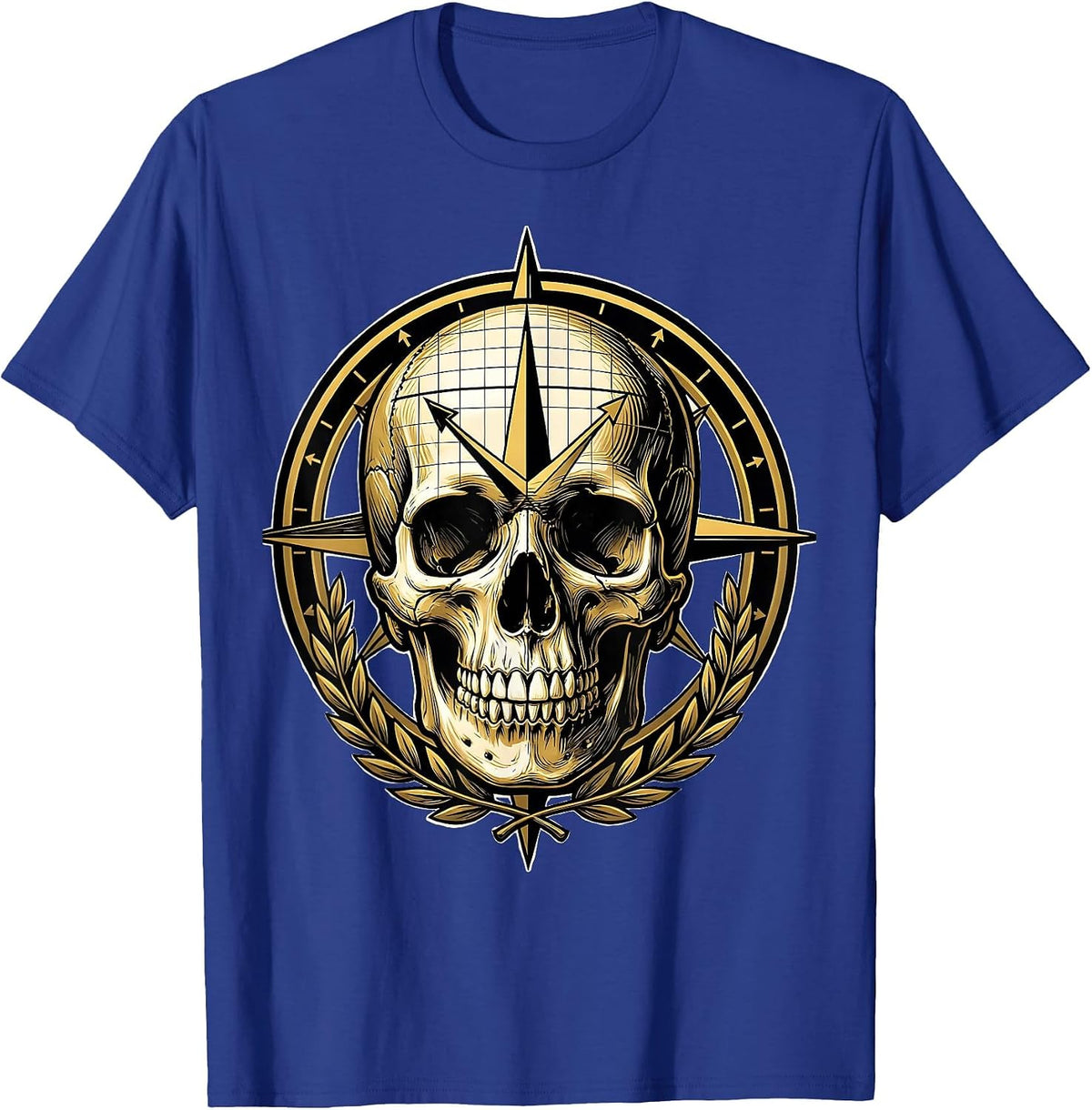 Math Teacher Skull Graph Grid Illustration T-Shirt - Royal Blue