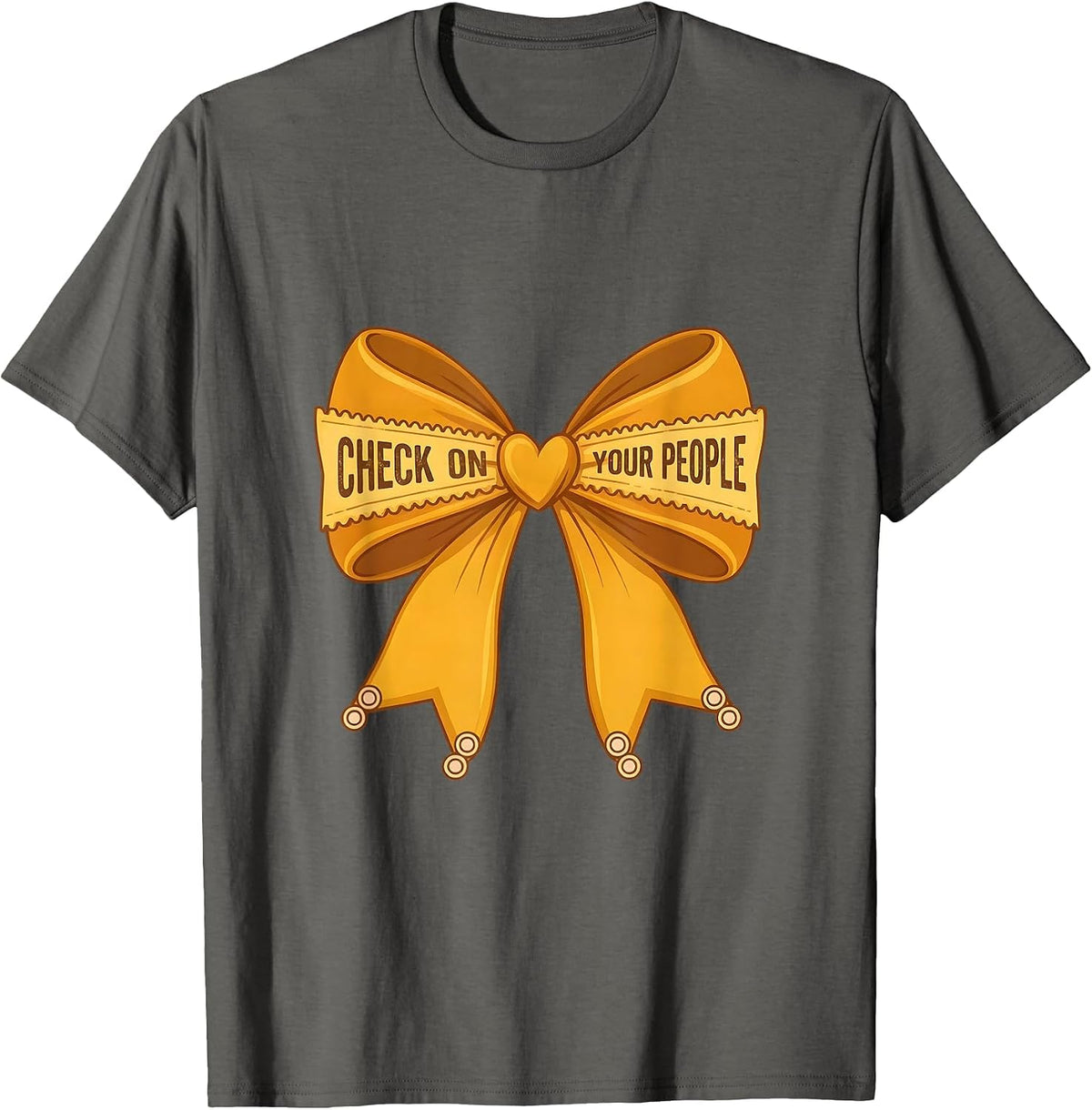 Men's Check On Your People Suicide Awareness Design T-Shirt - Asphalt Grey