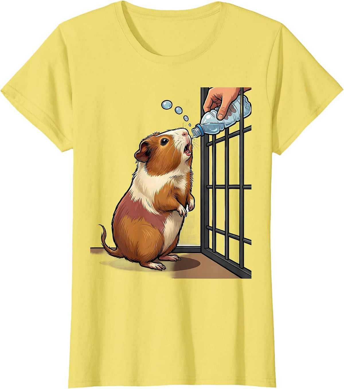 Guinea Pig Cartoon Pet Lover Gift for Owners T-Shirt - Lemon Yellow